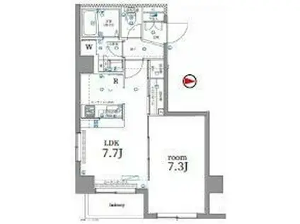 パティーナ本所吾妻橋(1LDK/6階)の間取り写真