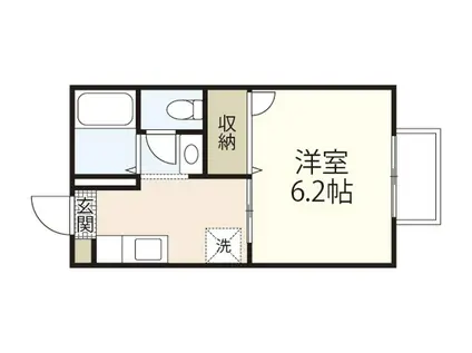 ネストI(1K/1階)の間取り写真