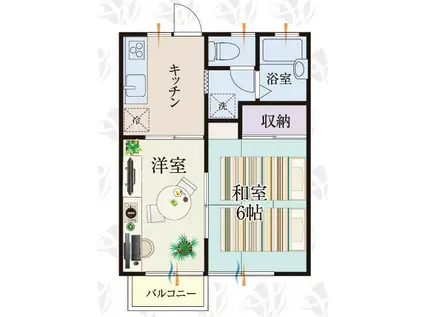 BCASA行田VRE-BORN(2DK/2階)の間取り写真