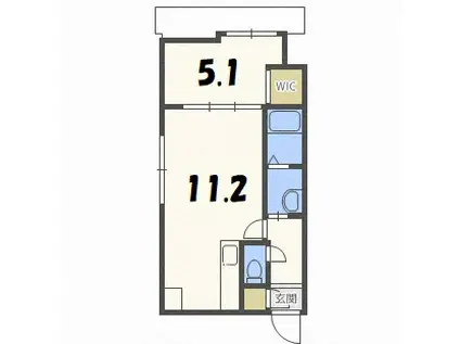 スペチアーレ プリーモ(1LDK/6階)の間取り写真