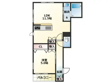 アドバンスライフ府中(1LDK/1階)の間取り写真