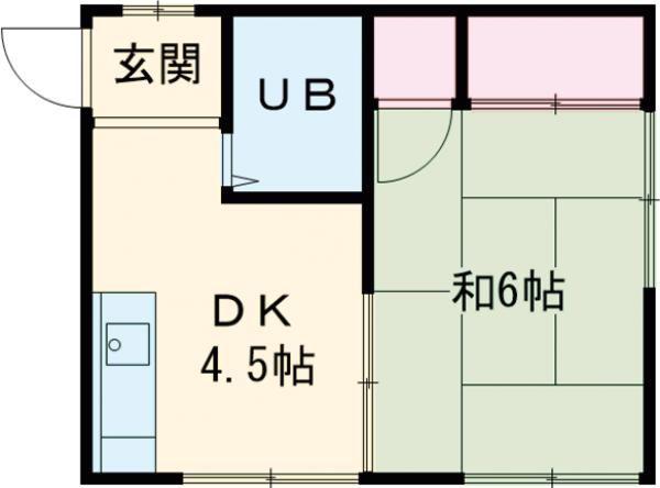 ハイツLA(1DK/2階)の間取り写真
