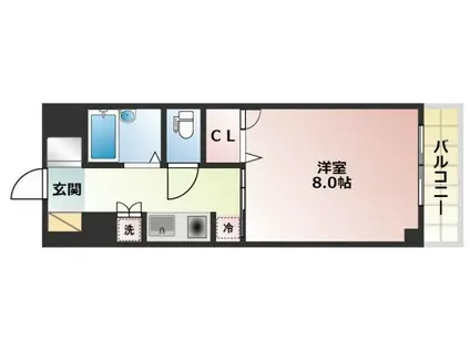 エスペランサ津島(1K/1階)の間取り写真