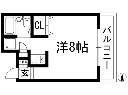 ハイツ天神(ワンルーム/3階)の間取り写真