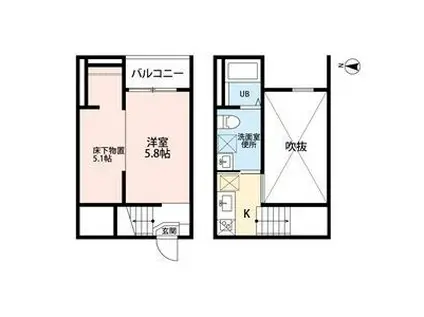 プレミア中島(ワンルーム/1階)の間取り写真