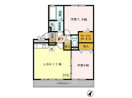 インクローバー(2LDK/3階)の間取り写真