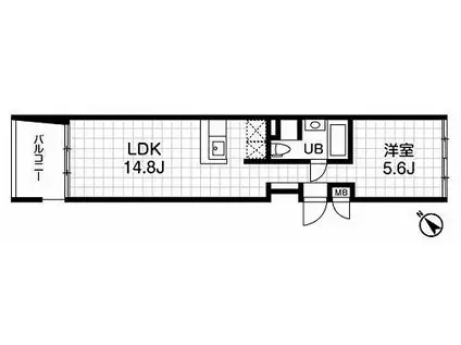 匠空KYOUMACHIBORI(1LDK/3階)の間取り写真