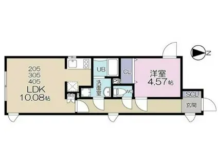 LAPIS下(1LDK/3階)の間取り写真