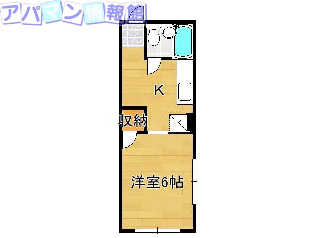 シャトレーゼ堀之内(1K/1階)の間取り写真