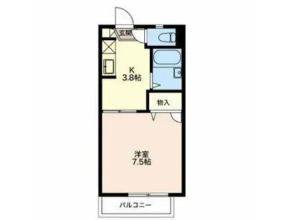 フェアリーミサキ(1K/2階)の間取り写真