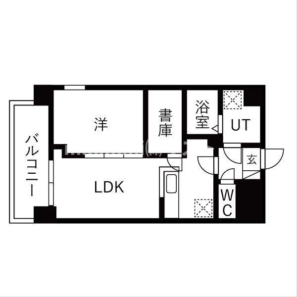 パークス堺筋本町(1SLDK/8階)の間取り写真