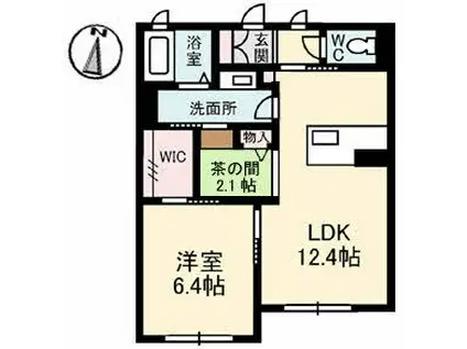 ファンコート東青崎(1LDK/1階)の間取り写真