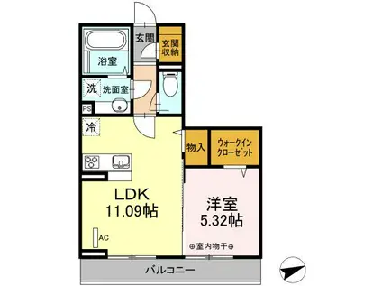サザンウイング(1LDK/2階)の間取り写真