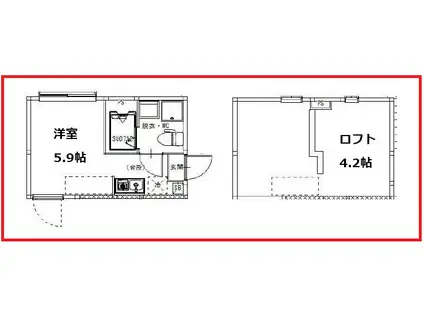 金町ベース(ワンルーム/1階)の間取り写真