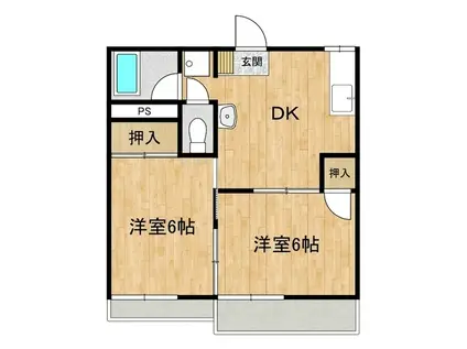 シャンポールM(2DK/2階)の間取り写真