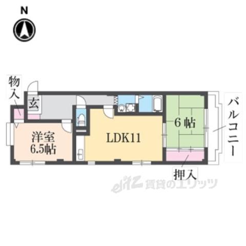 ラヴィール若宮(2LDK/2階)の間取り写真