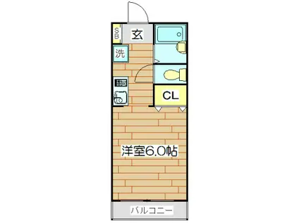 パルウェーブ(1K/3階)の間取り写真