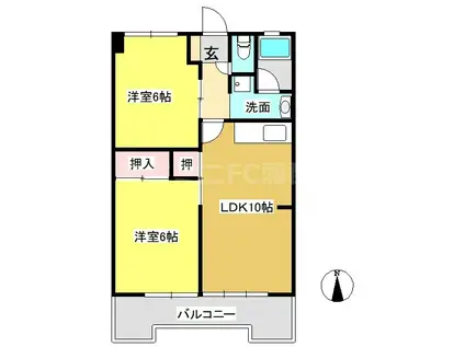 レ・ミレジム(2LDK/3階)の間取り写真