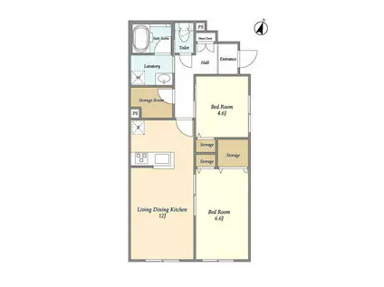 メディオ上北沢(2LDK/1階)の間取り写真