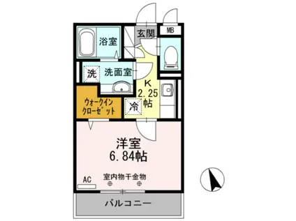 ヴィラ・エトワール(1K/2階)の間取り写真