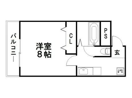シャルルーズ(1K/3階)の間取り写真
