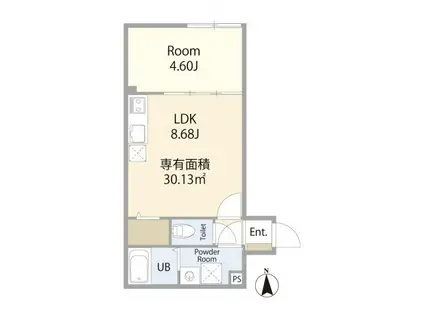 エテルノヴァローレ草加II(1K/2階)の間取り写真