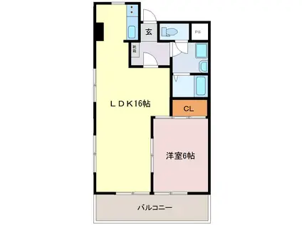 グランレーヴI(1LDK/3階)の間取り写真