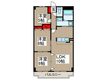 MM大宮(3LDK/3階)の間取り写真