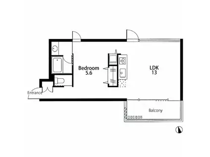 VILLA RONDO(1LDK/2階)の間取り写真