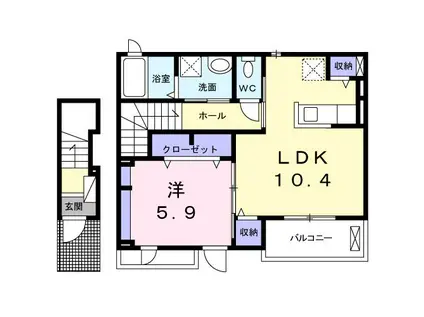 デスパシオ 堀上(1LDK/2階)の間取り写真