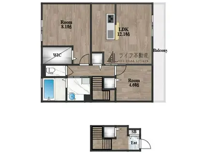 パークサイド金岡(2LDK/1階)の間取り写真