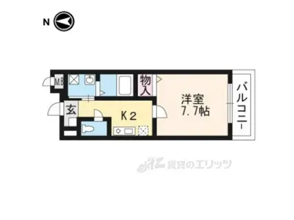 シャン・ド・フルール(1K/3階)の間取り写真