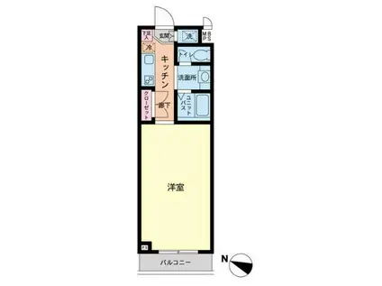 ルーブル芦花公園(1K/2階)の間取り写真