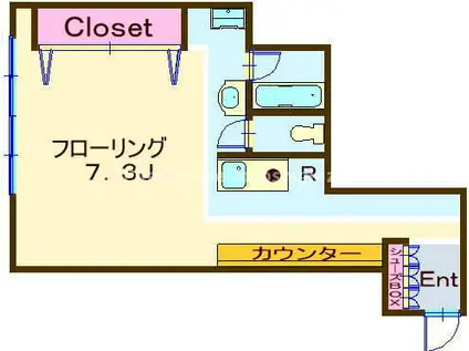 DX旗の台(ワンルーム/3階)の間取り写真