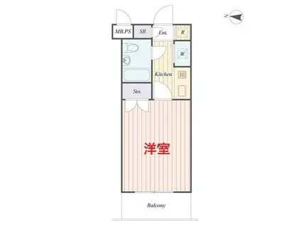 ロアール洗足池(1K/4階)の間取り写真