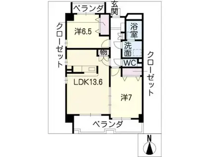エムロード(2LDK/3階)の間取り写真