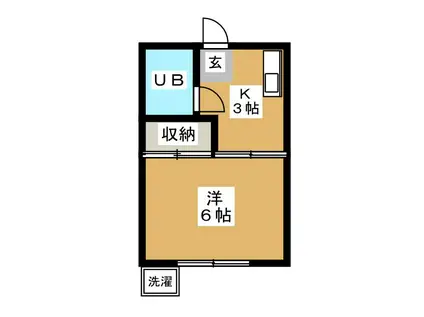 ホワイトコートKAYA(1K/1階)の間取り写真