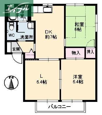 THRIVE HIRAFUKU B棟(3DK/2階)の間取り写真
