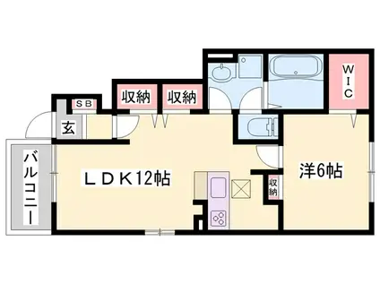 ル ボヌール赤穂I(1LDK/1階)の間取り写真