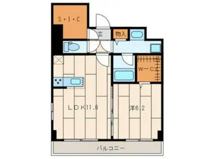 グランテラス業平(1LDK/4階)の間取り写真