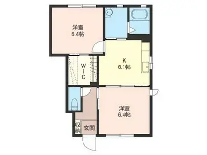 シャーフ・ベルク A(2DK/1階)の間取り写真