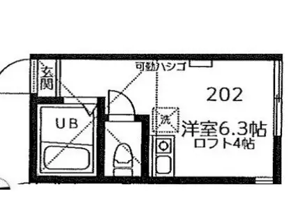 ユナイト北加瀬ラムズゲート(ワンルーム/2階)の間取り写真