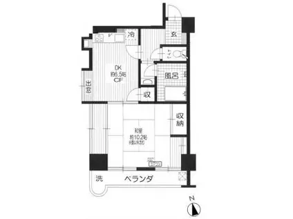 セブンスターマンション西荻(1DK/5階)の間取り写真