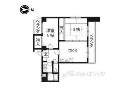 メロディハイム松原(2LDK/7階)の間取り写真