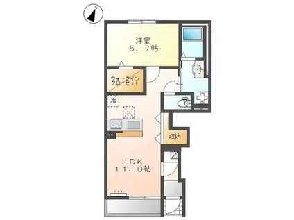 酒々井町 2024年築 1LDK(1LDK/1階)の間取り写真