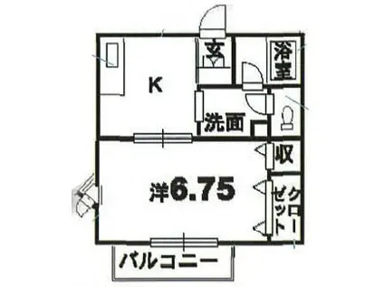 ハイツ花いづつ(1DK/1階)の間取り写真