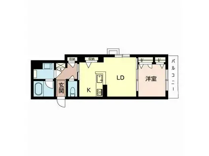 シャーメゾン西郷通(1LDK/3階)の間取り写真