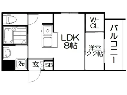 リアフラッツ香里園サウス(1LDK/3階)の間取り写真