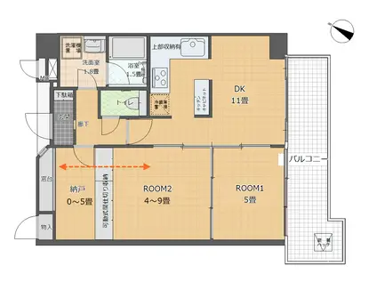 アクタスF(2SLDK/10階)の間取り写真