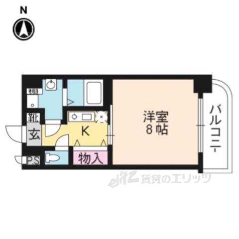 グランドプレア(1K/4階)の間取り写真